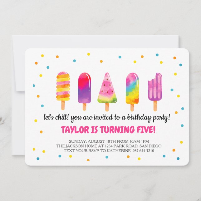 Tarjeta Festiva Hello Summer Birthday Party (Anverso)