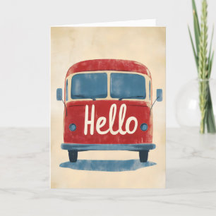 Tarjeta Festiva Hello Vintage Bus
