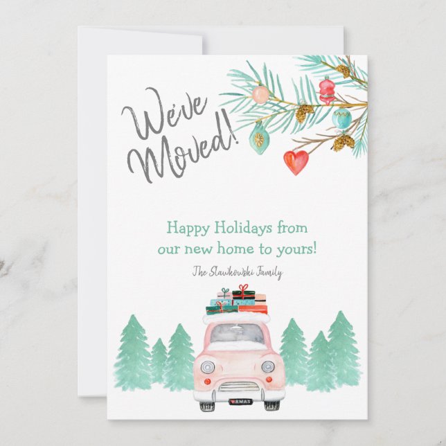 Tarjeta Festiva Hemos movido a los Navidades a mover nueva direcci (Anverso)