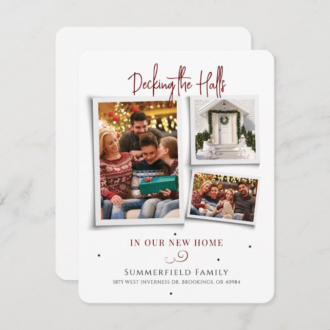 Tarjeta Festiva Hemos mudado a Navidades que se mueven de Collage  (Anverso / Reverso)