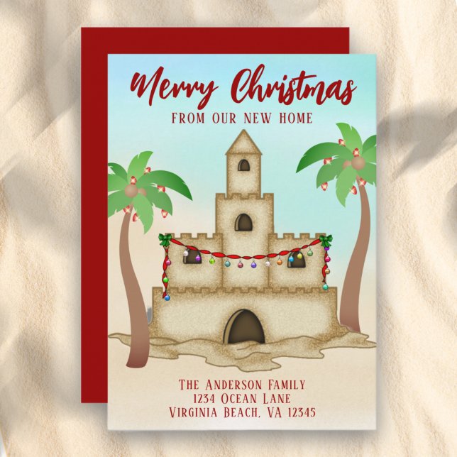 Tarjeta Festiva Hemos trasladado a Sandcastle a nuevos Navidades d (Subido por el creador)