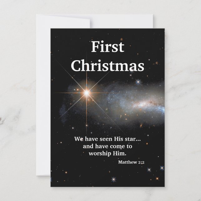 Tarjeta Festiva Hemos Visto Su Estrella (Anverso)