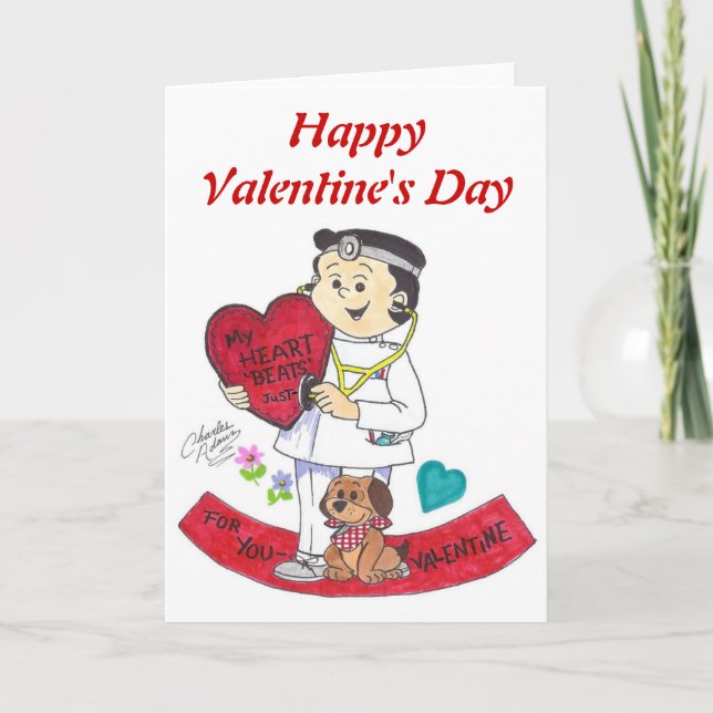 Tarjeta Festiva Henry médico valentine, Feliz Día de San Valentín (Anverso)