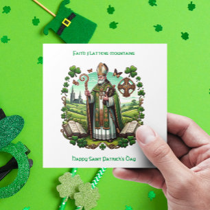 Tarjeta Festiva Herencia irlandesa: tradicional obispo San Patrici