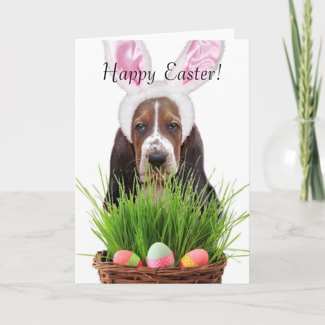 Tarjeta Festiva Herido de Basset de Pascua (Anverso)