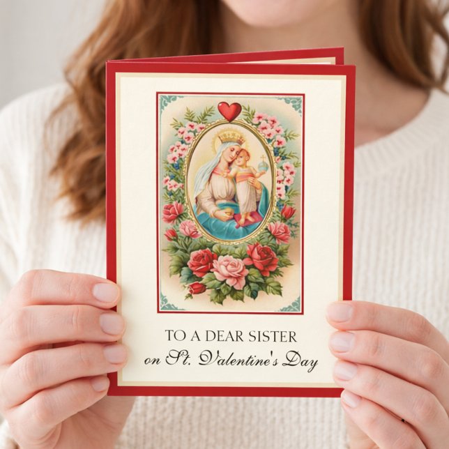 Tarjeta Festiva Hermana católica Virgen María Jesús (Subido por el creador)