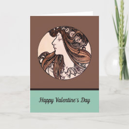 Tarjeta Festiva Hermana El día de San Valentín Art Nouveau Alphons