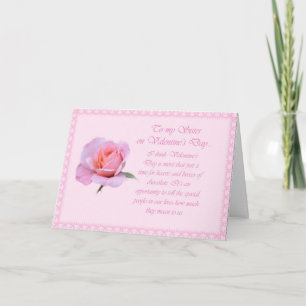 Tarjeta Festiva Hermana feliz del el día de San Valentín