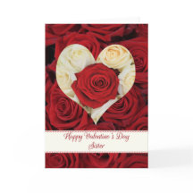 Hermana feliz día de San Valentín Rosas