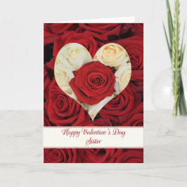 Tarjeta Festiva Hermana feliz día de San Valentín Rosas