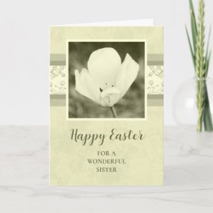 Tarjeta Festiva Hermana floral de la vieja época feliz de Pascua