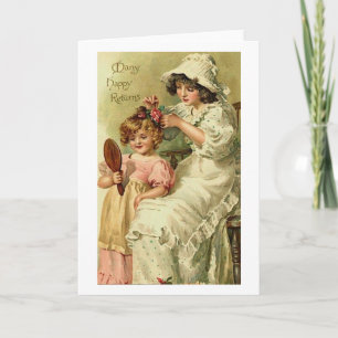 Tarjeta Festiva Hermana Grande de Vintage