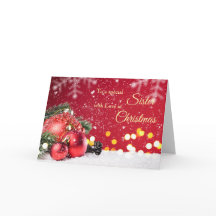 Hermana, Navidades de baubles rojos, rama de abeto