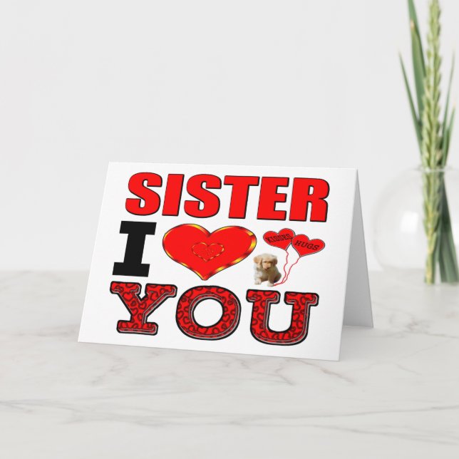 Tarjeta Festiva Hermana Te Amo (Anverso)