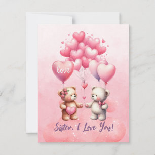 Tarjeta Festiva Hermana, te amo San Valentín