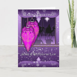 Tarjeta Festiva hermana y cuñado, temporada de tres hombres sabios