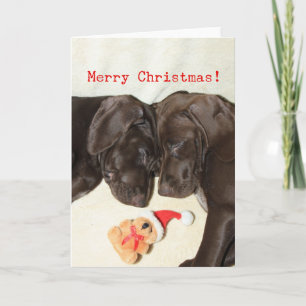 Tarjeta Festiva Hermanas de caza alemanas navideñas