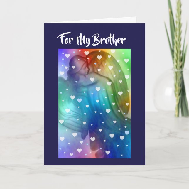 Tarjeta Festiva Hermano Ángel con el Corazón (Anverso)