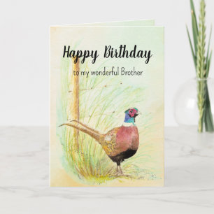 Tarjeta Festiva Hermano Cristiano Cumpleaños Pheasant Gamebird