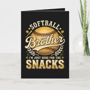 Tarjeta Festiva Hermano de Sóftbol Divertido Snacks Deportes