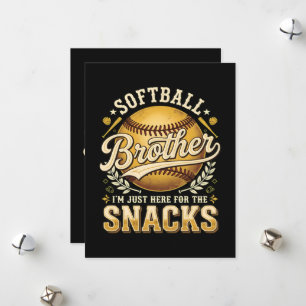 Tarjeta Festiva Hermano de Sóftbol Divertido Snacks Deportes
