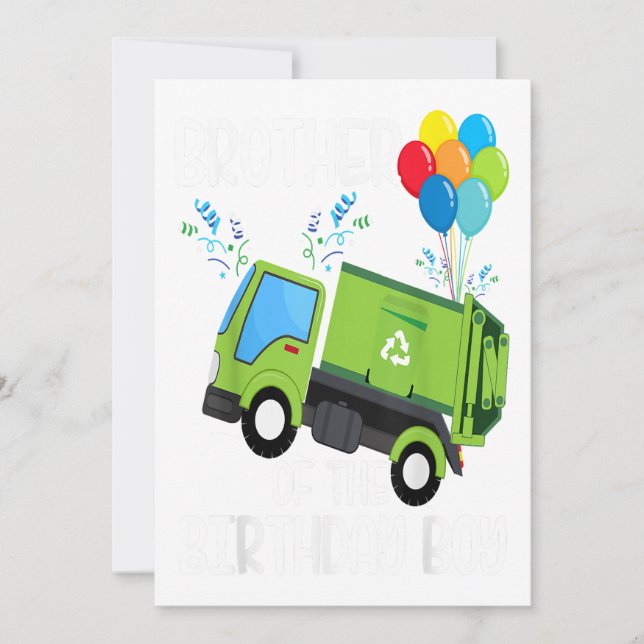 Tarjeta Festiva Hermano Del Regalo De Camión Basura De Cumpleaños (Anverso)