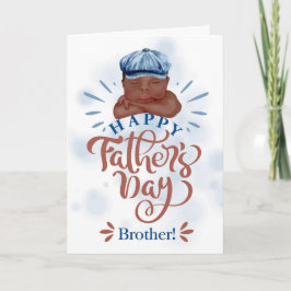 Tarjeta Festiva Hermano Día del Padre Niño bebé de piel morena