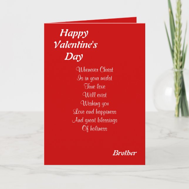 Tarjeta Festiva Hermano el día de San Valentín religioso (Anverso)