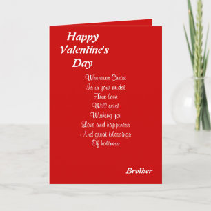 Tarjeta Festiva Hermano el día de San Valentín religioso
