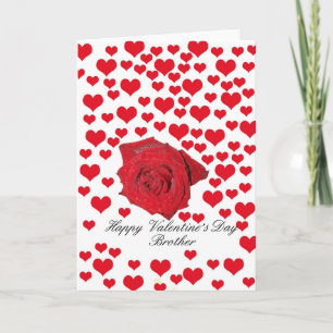 Tarjeta Festiva Hermano Feliz Día de San Valentín Rosas