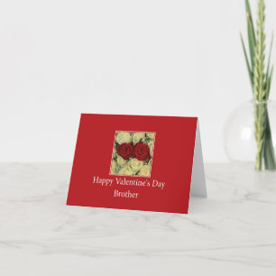 Tarjeta Festiva Hermano Feliz Día de San Valentín Rosas