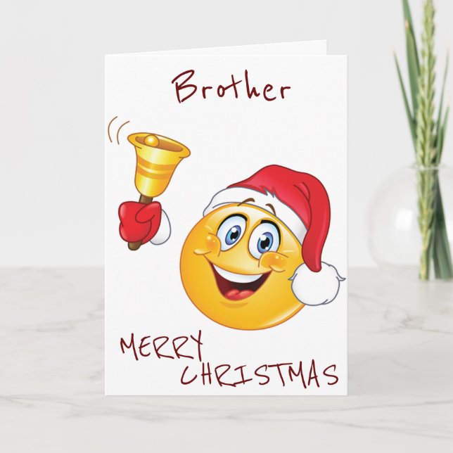 TARJETA FESTIVA **HERMANO** LISTO PARA CELEBRAR EL ESTILO DE EMOJI (Anverso)