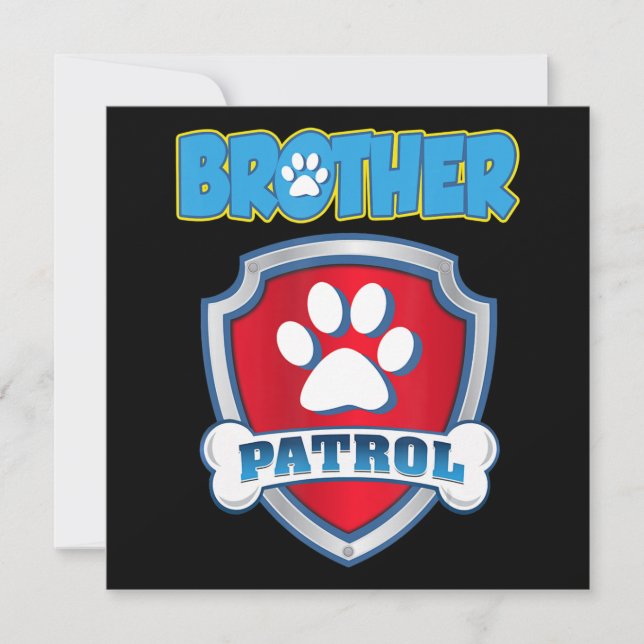 Tarjeta Festiva Hermano Patrulla Shirt - Perro Mamá Papá Regalo Cu (Anverso)