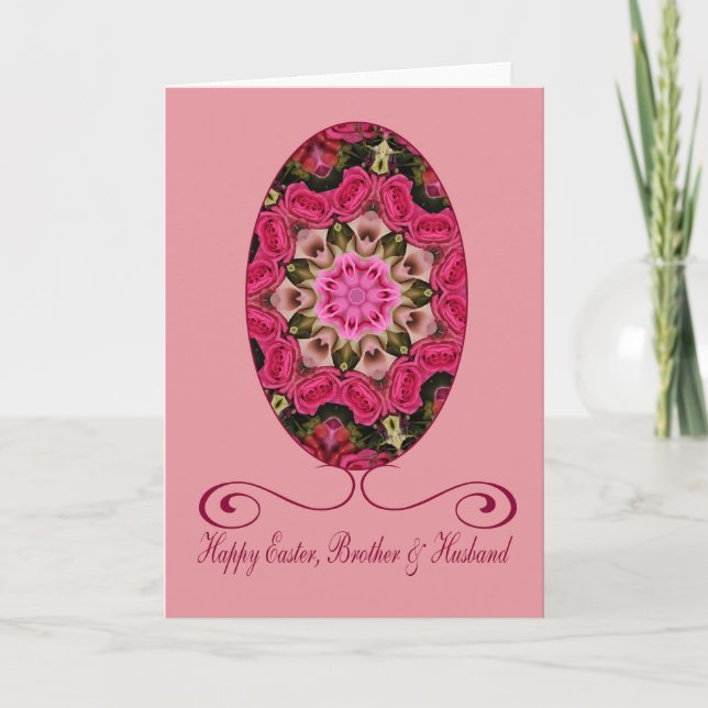Tarjeta Festiva Hermano y Esposo Feliz Pascua (Anverso)