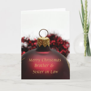 Tarjeta Festiva Hermano y Hermana en Derecho alegres navidades chr
