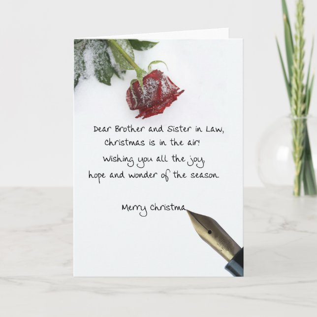 Tarjeta Festiva Hermano y hermana en Navidades de Derecho (Anverso)