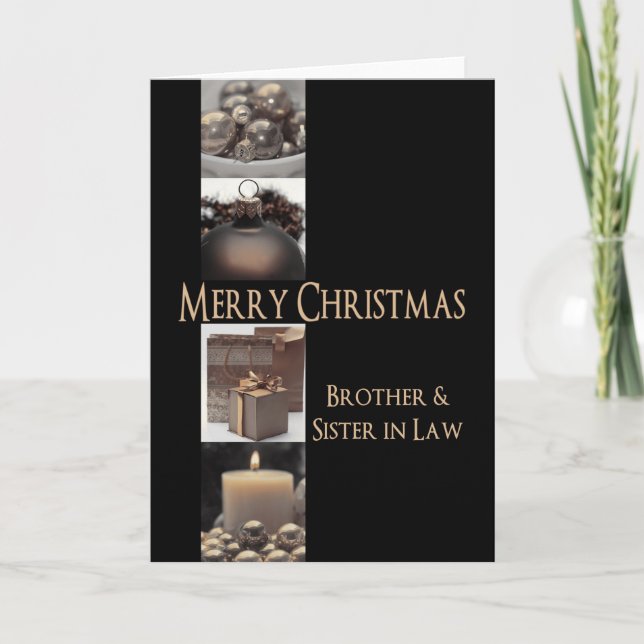 Tarjeta Festiva Hermano y hermana en Navidades de Derecho (Anverso)