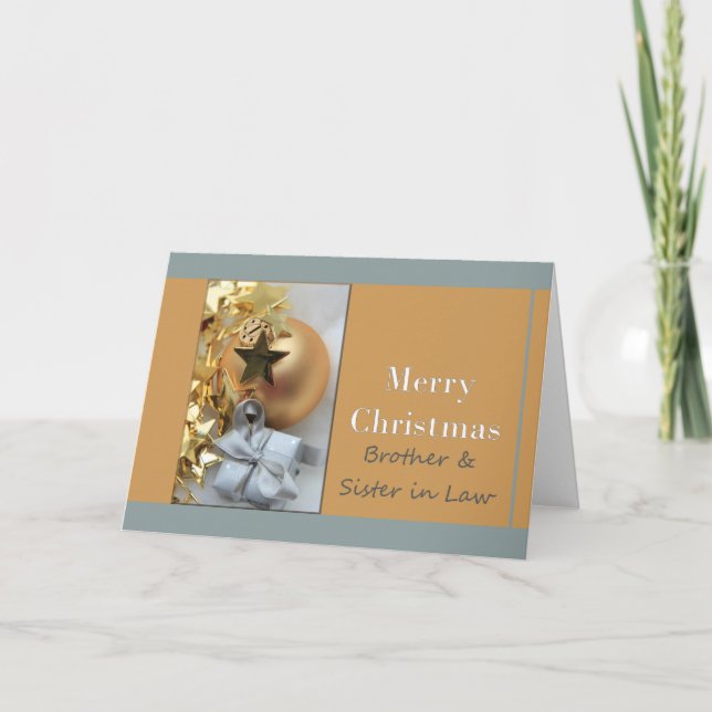 Tarjeta Festiva Hermano y hermana en Navidades de Derecho (Anverso)