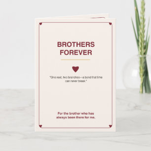 Tarjeta Festiva Hermanos por Siempre Vínculo Fraternal Sentido