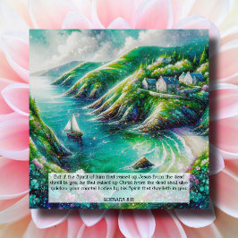 Tarjeta Festiva Hermosa acuarela Marítima Pascua