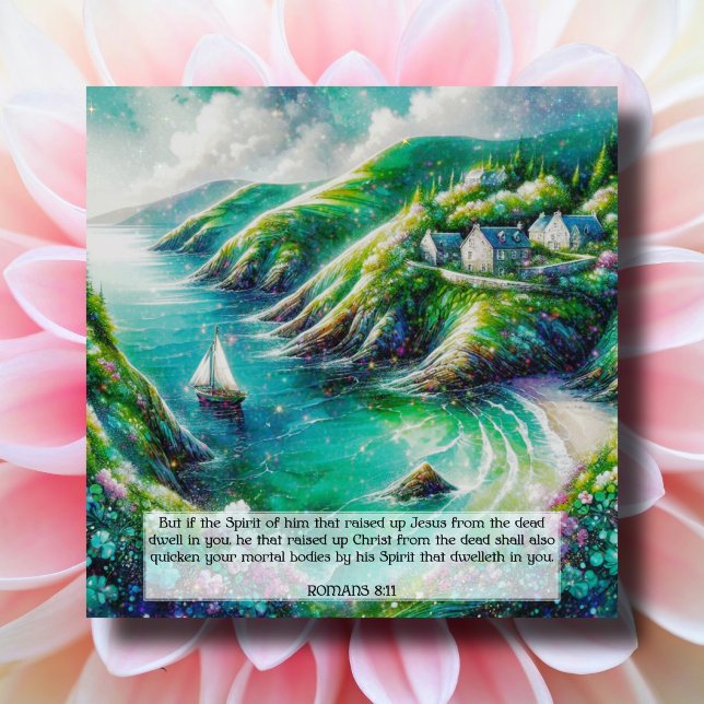 Tarjeta Festiva Hermosa acuarela Marítima Pascua (Subido por el creador)