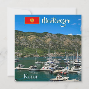 Tarjeta Festiva Hermosa bahía de Kotor en Montenegro