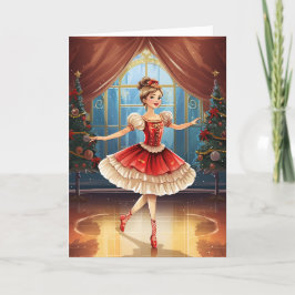 Tarjeta Festiva Hermosa Bailarina de la Suite del Cascanueces Navi