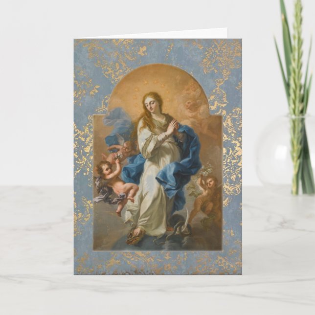 Tarjeta Festiva Hermosa carta de Navidades religiosos (Anverso)
