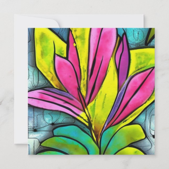 Tarjeta Festiva Hermosa colección de plantas (Anverso)