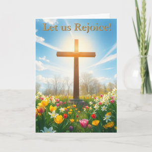 Tarjeta Festiva Hermosa cruz de Pascua