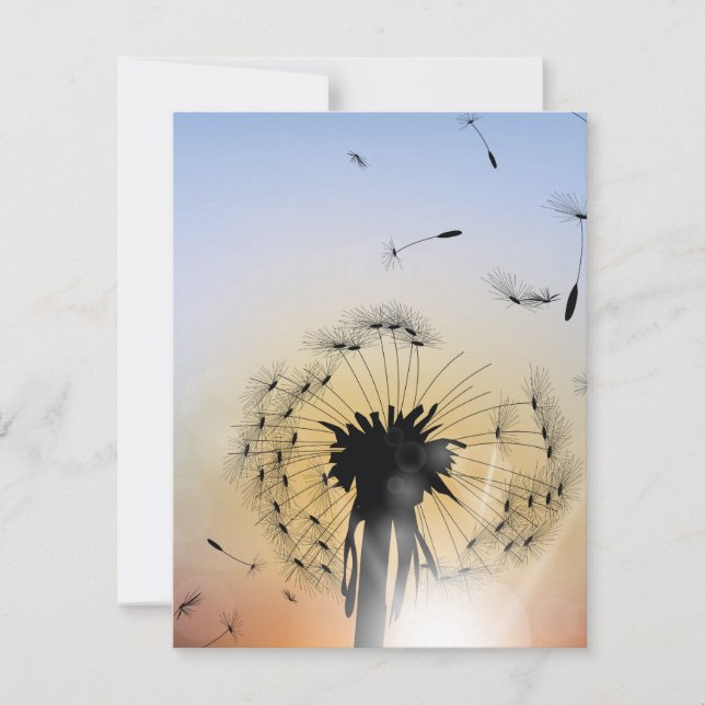 Tarjeta Festiva Hermosa Dandelion (Anverso)