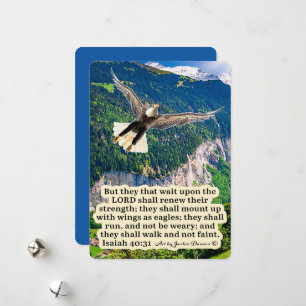 Tarjeta Festiva Hermosa Escritura de Águila Isaías 40:31