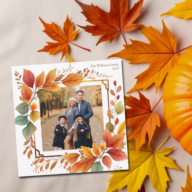Tarjeta Festiva Hermosa familia de follaje otoñal Foto Acción de G (Subido por el creador)