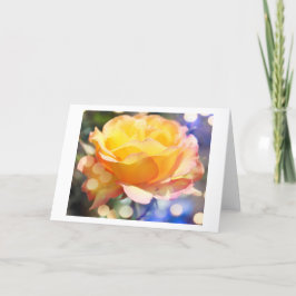 Tarjeta Festiva Hermosa flor de rosa amarilla. Fotografía floral.